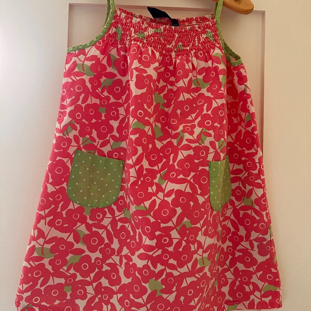 Mini Boden Girls Flower Pink Dress 3-4 yrs